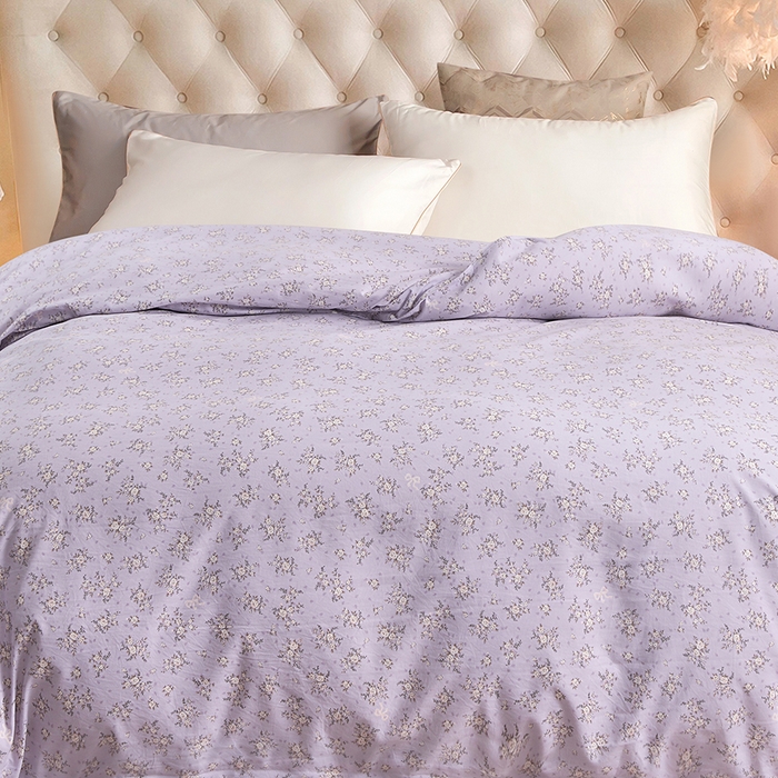 91家纺网 家纺一手货源 找家纺 小雨家纺 2026新款云锦棉韩版印花单被套系列 浮生9007（齐紫）