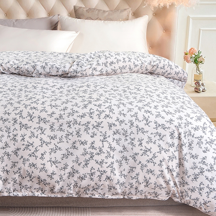 91家纺网 家纺一手货源 找家纺 小雨家纺 2026新款云锦棉韩版印花单被套系列 成瑾9014（星河灰）