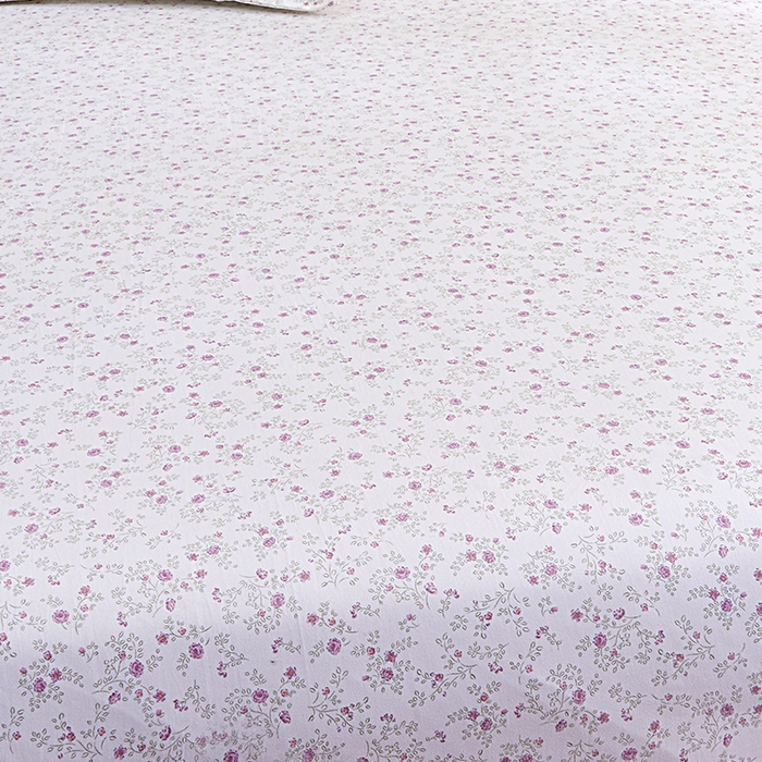 91家纺网 家纺一手货源 找家纺 小雨家纺 2026新款云锦棉韩版印花单被套系列 花盎然9018雪青