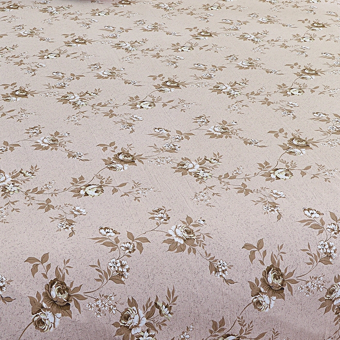 91家纺网 家纺一手货源 找家纺 小雨家纺 2026新款云锦棉韩版印花单被套系列 花屿9055咖拿铁棕