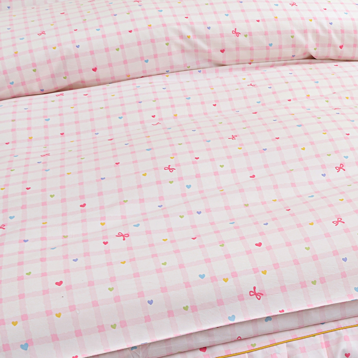 91家纺网 家纺一手货源 找家纺 小雨家纺 2026新款云锦棉韩版印花单被套系列 爱彩（樱花粉）