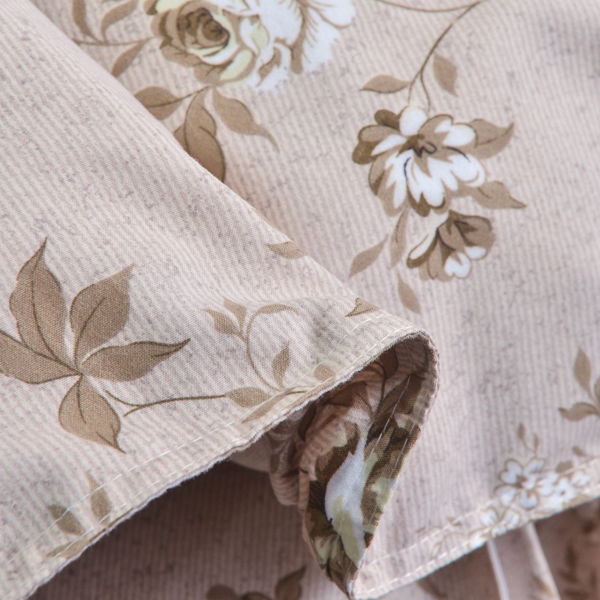 91家纺网 家纺一手货源 找家纺 小雨家纺 2026新款云锦棉韩版印花单被套系列 花屿9055咖拿铁棕