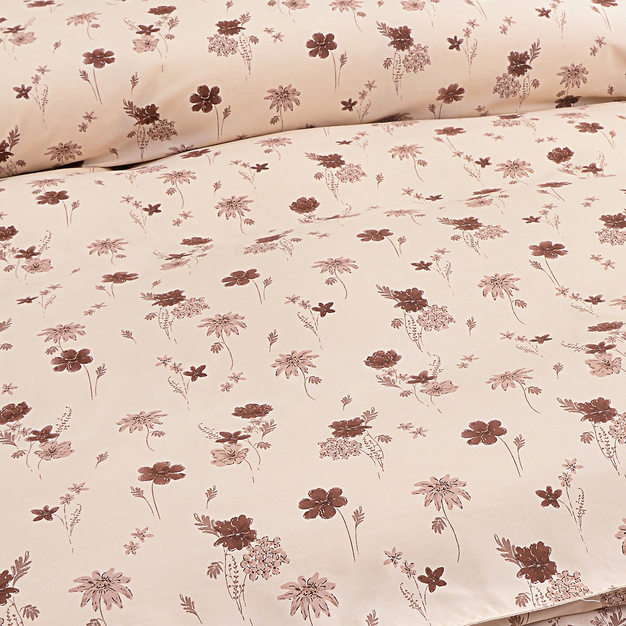 91家纺网 家纺一手货源 找家纺 小雨家纺 2026新款云锦棉韩版印花单被套系列 花屿（拿铁棕）