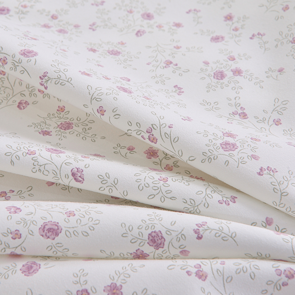 91家纺网 家纺一手货源 找家纺 小雨家纺 2026新款云锦棉韩版印花单被套系列 花盎然9018雪青