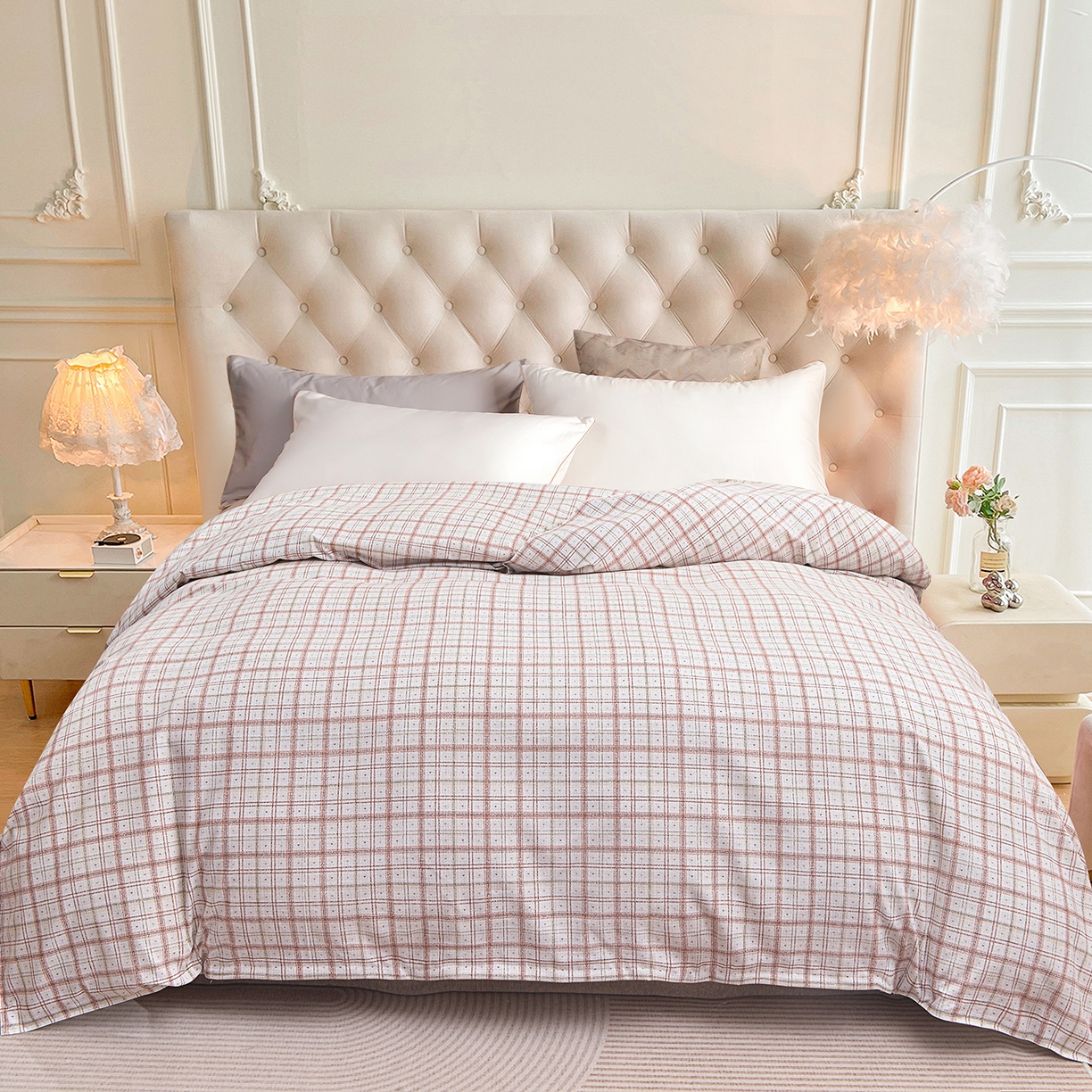 小雨家纺 2026新款云锦棉韩版印花单被套系列 卡德尔（拿铁棕）