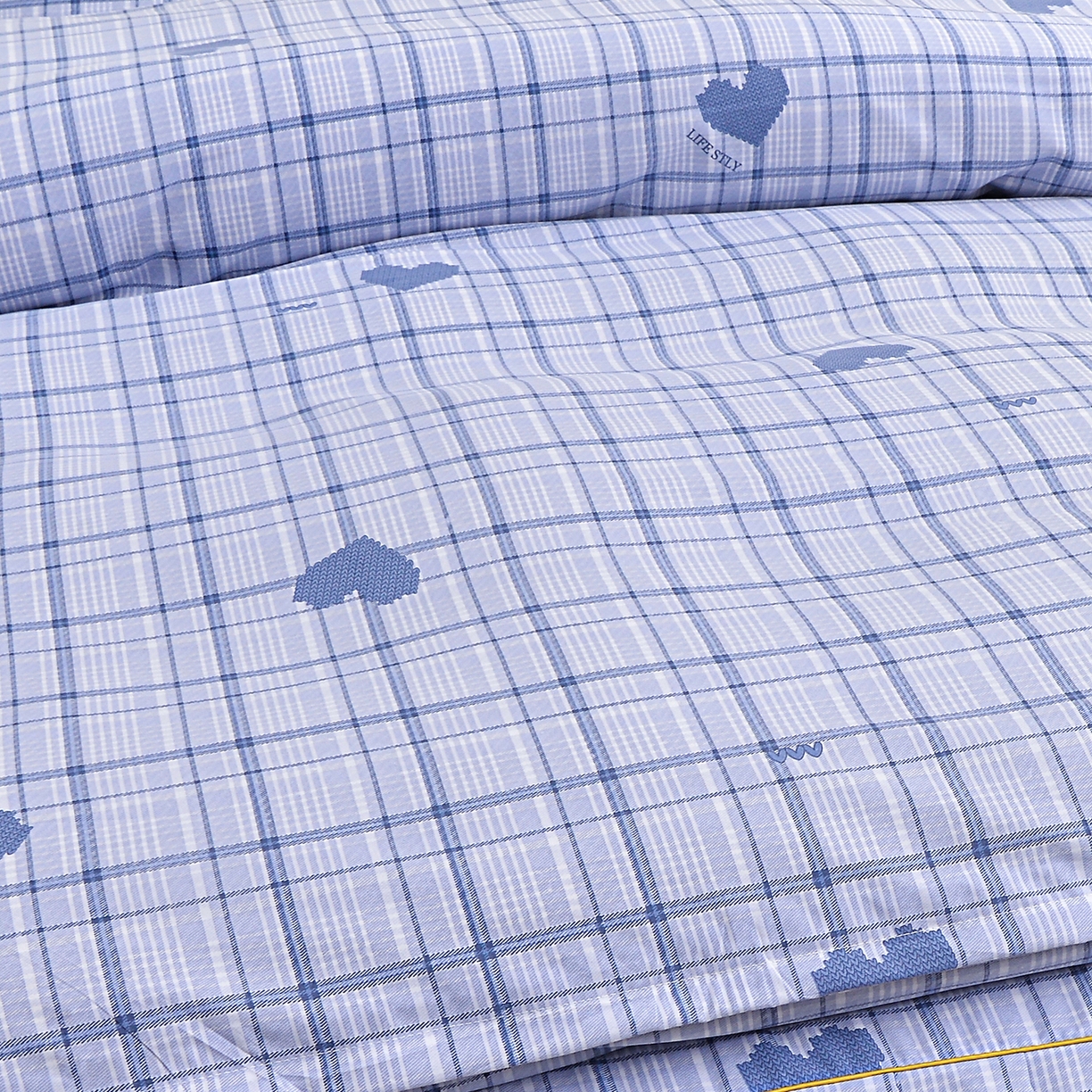 91家纺网 家纺一手货源 找家纺 小雨家纺 2026新款云锦棉韩版印花单被套系列 怦然心动（冷凝灰）