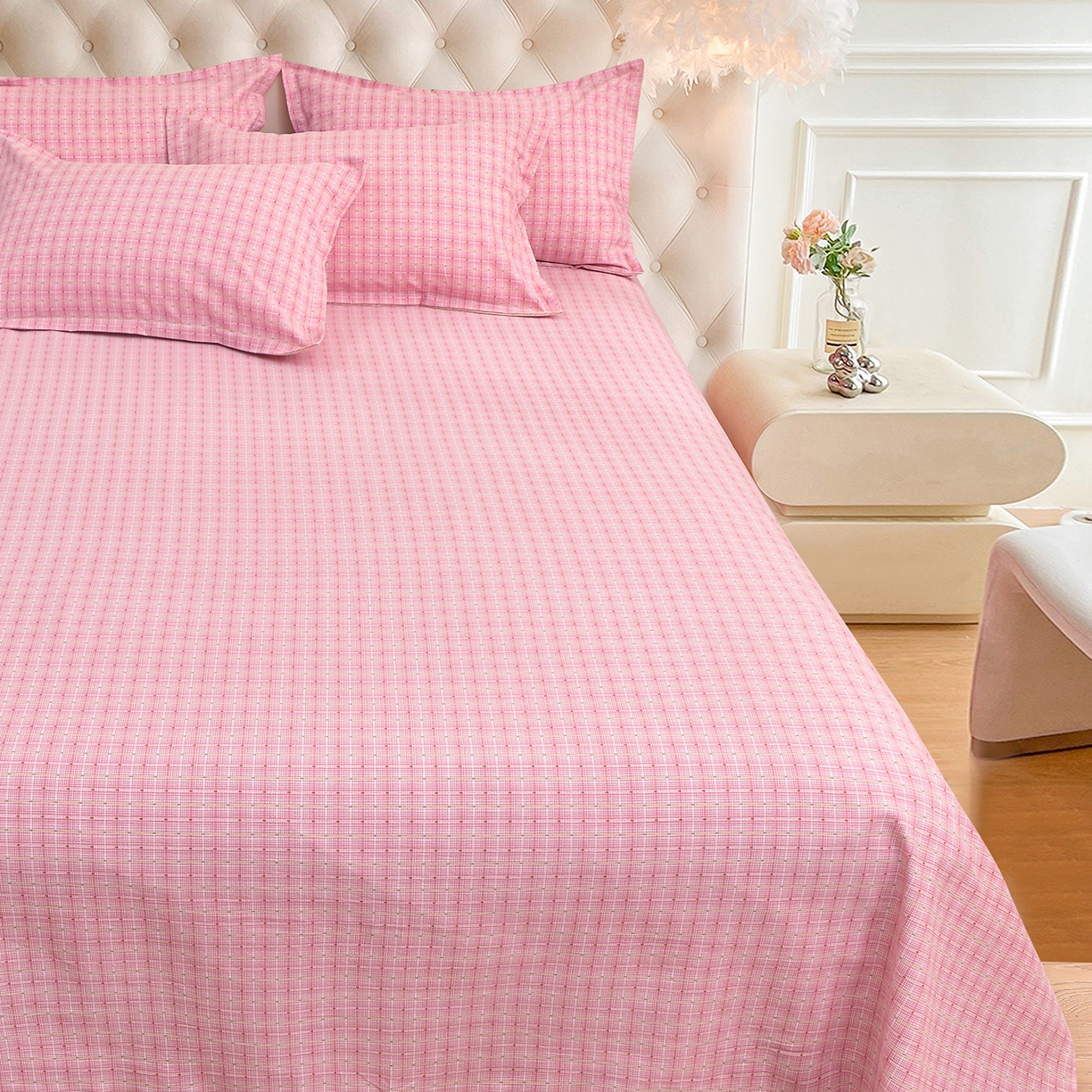 小雨家纺 2026新款云锦棉韩版印花单床单系列 阿波罗（樱花粉）