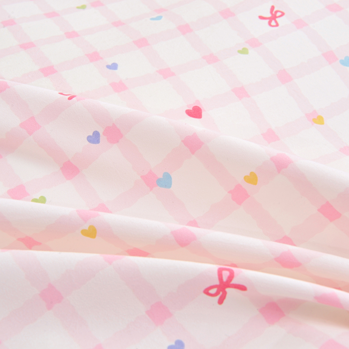 91家纺网 家纺一手货源 找家纺 小雨家纺 2026新款云锦棉韩版印花单床单系列 爱彩（樱花粉）