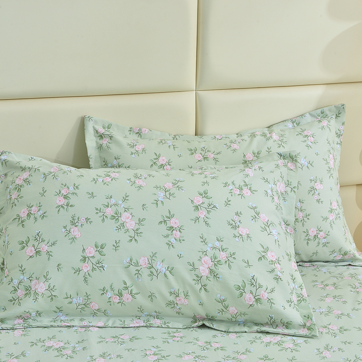 91家纺网 家纺一手货源 找家纺 小雨家纺 2026新款云锦棉韩版印花单床单系列 绿野仙踪9019山野绿