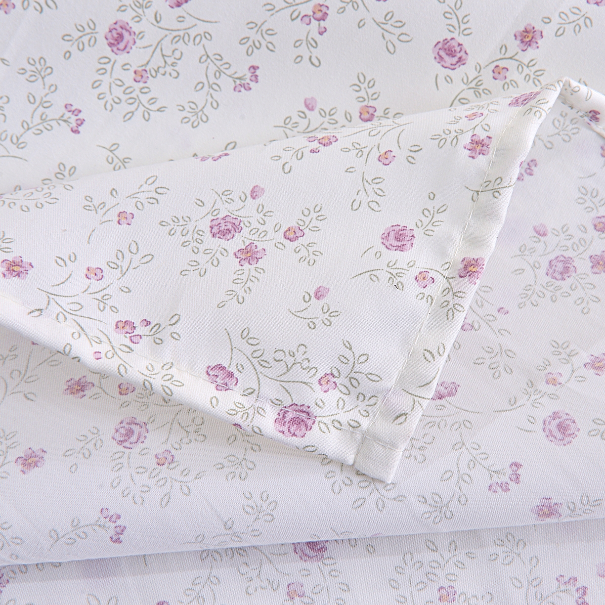 91家纺网 家纺一手货源 找家纺 小雨家纺 2026新款云锦棉韩版印花单床单系列 花盎然9018雪青