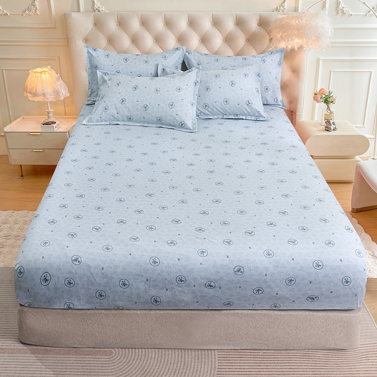 91家纺网 家纺一手货源 找家纺 （总）小雨家纺 2026新款云锦棉韩版印花单床笠系列