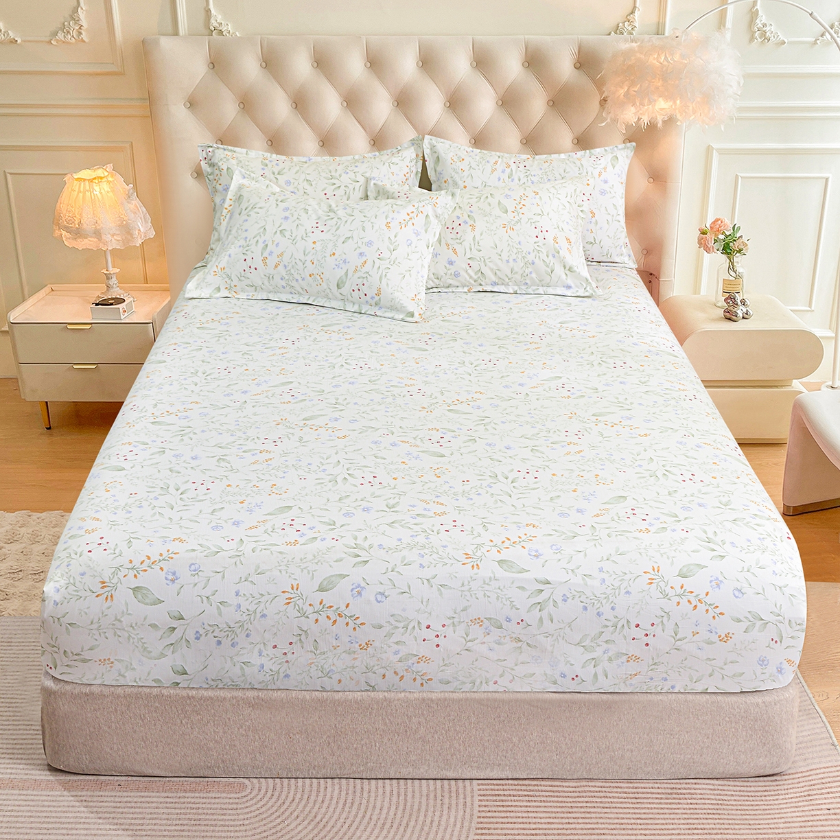 91家纺网 家纺一手货源 找家纺 （总）小雨家纺 2026新款云锦棉韩版印花单床笠系列