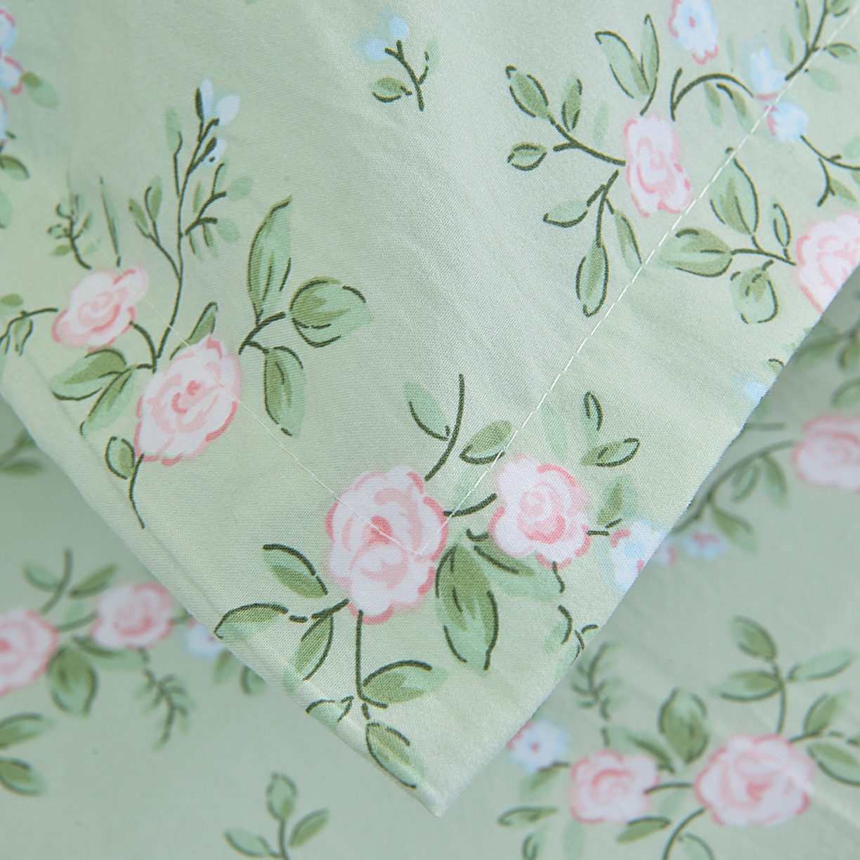 91家纺网 家纺一手货源 找家纺 小雨家纺 2026新款云锦棉韩版印花单床笠系列 绿野仙踪9019山野绿