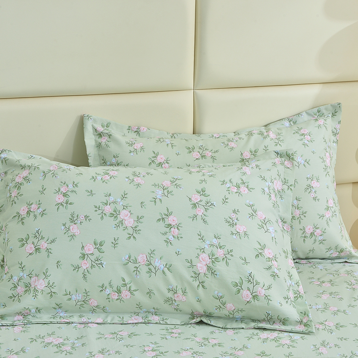 91家纺网 家纺一手货源 找家纺 小雨家纺 2026新款云锦棉韩版印花单床笠系列 绿野仙踪9019山野绿