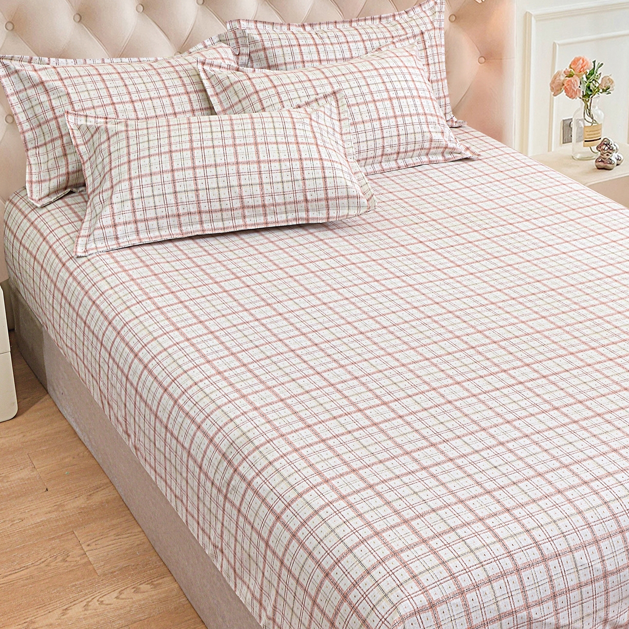 91家纺网 家纺一手货源 找家纺 小雨家纺 2026新款云锦棉韩版印花单床笠系列 卡德尔（拿铁棕）