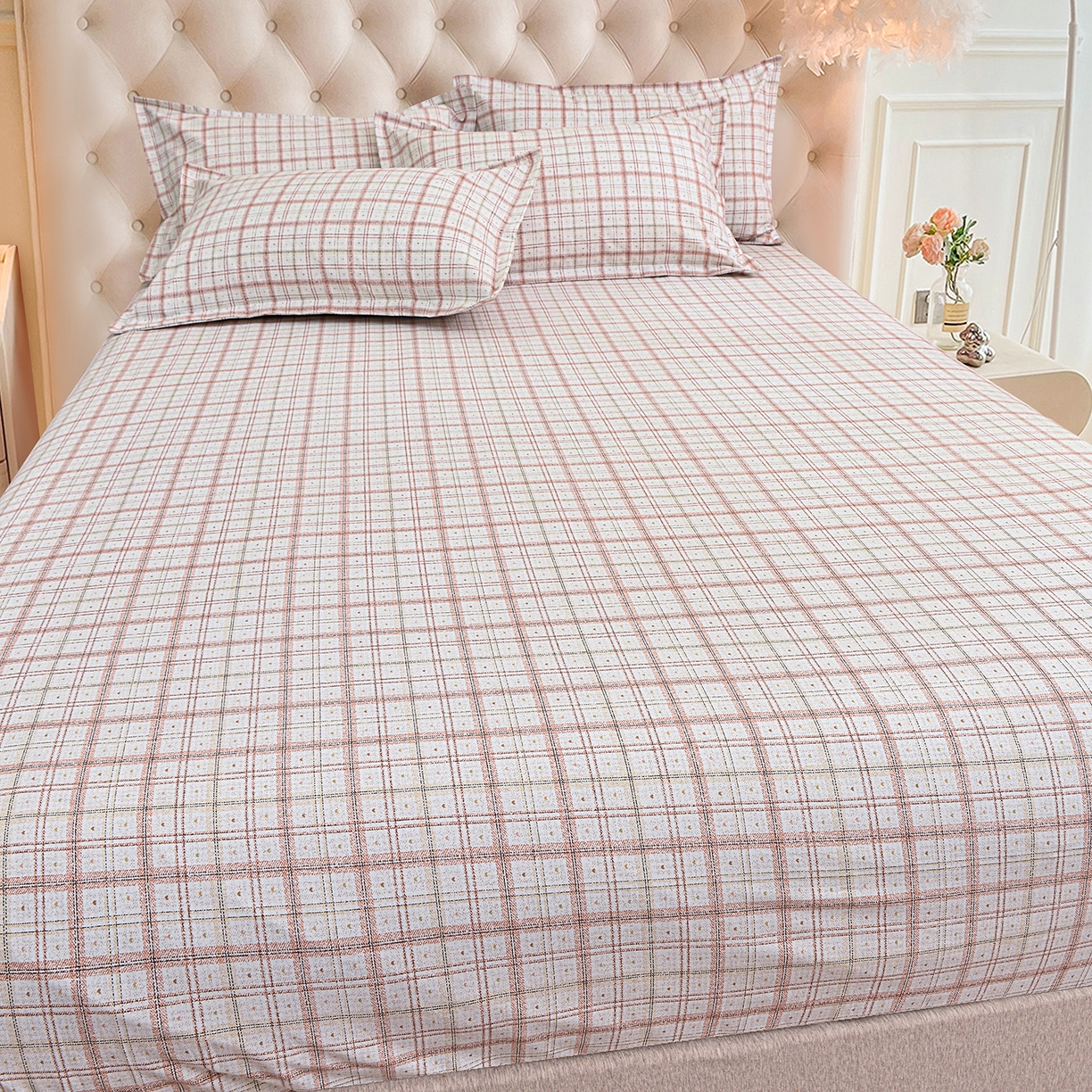 91家纺网 家纺一手货源 找家纺 小雨家纺 2026新款云锦棉韩版印花单床笠系列 卡德尔（拿铁棕）