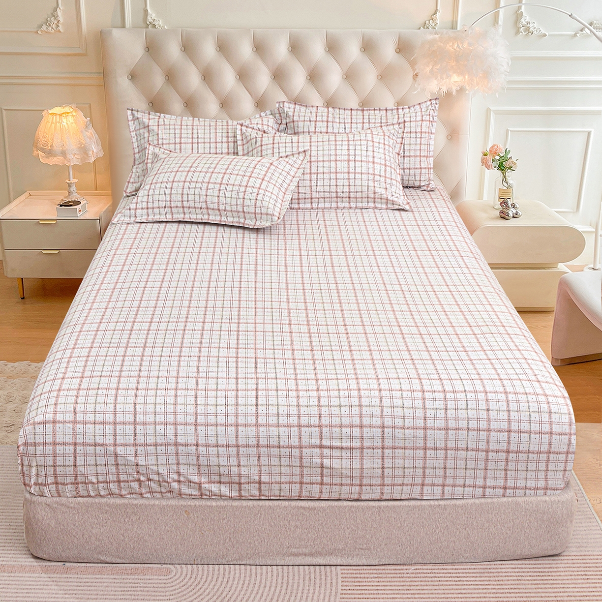 小雨家纺 2026新款云锦棉韩版印花单床笠系列 卡德尔（拿铁棕）