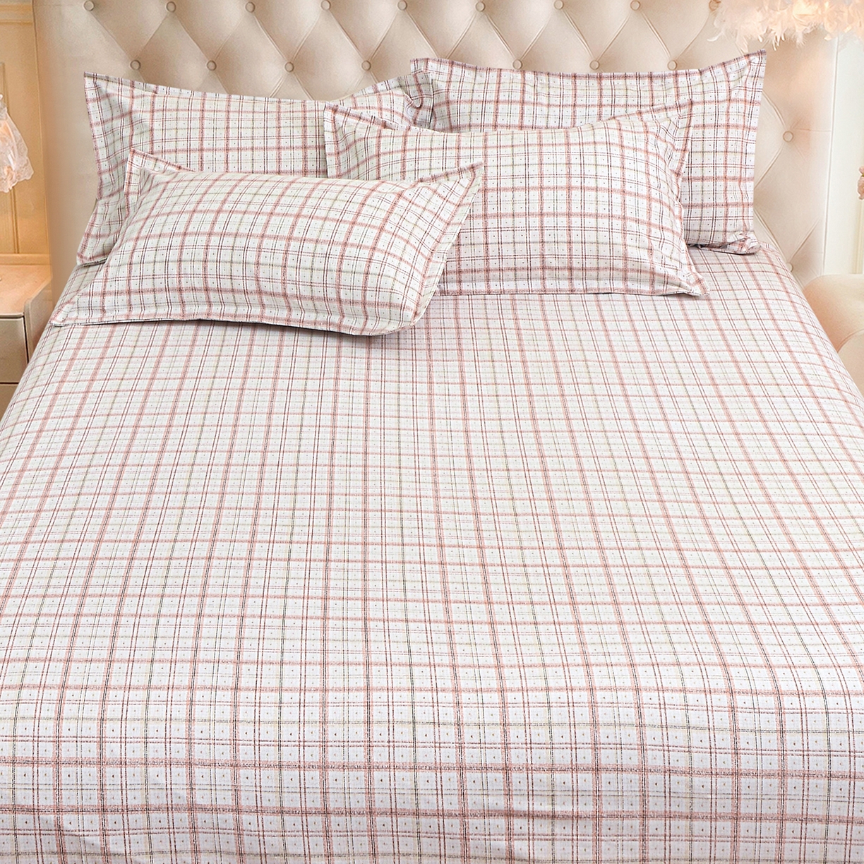 91家纺网 家纺一手货源 找家纺 小雨家纺 2026新款云锦棉韩版印花单床笠系列 卡德尔（拿铁棕）