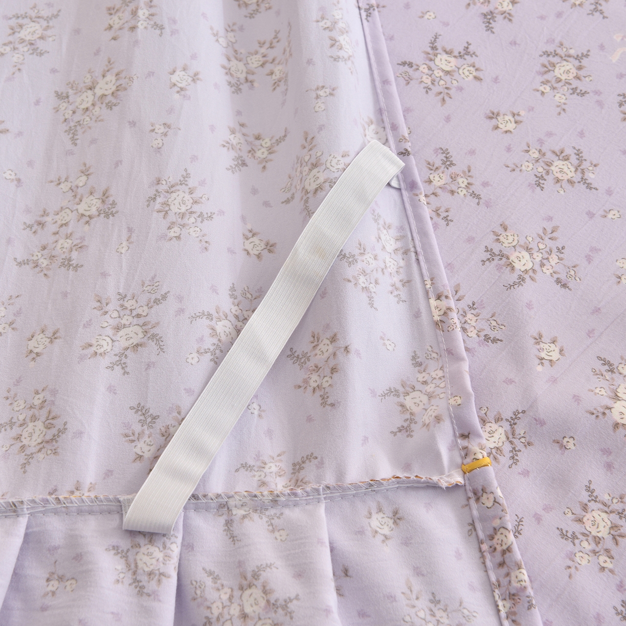 91家纺网 家纺一手货源 找家纺 小雨家纺 2026新款云锦棉韩版印花单床裙系列 浮生9007（齐紫）