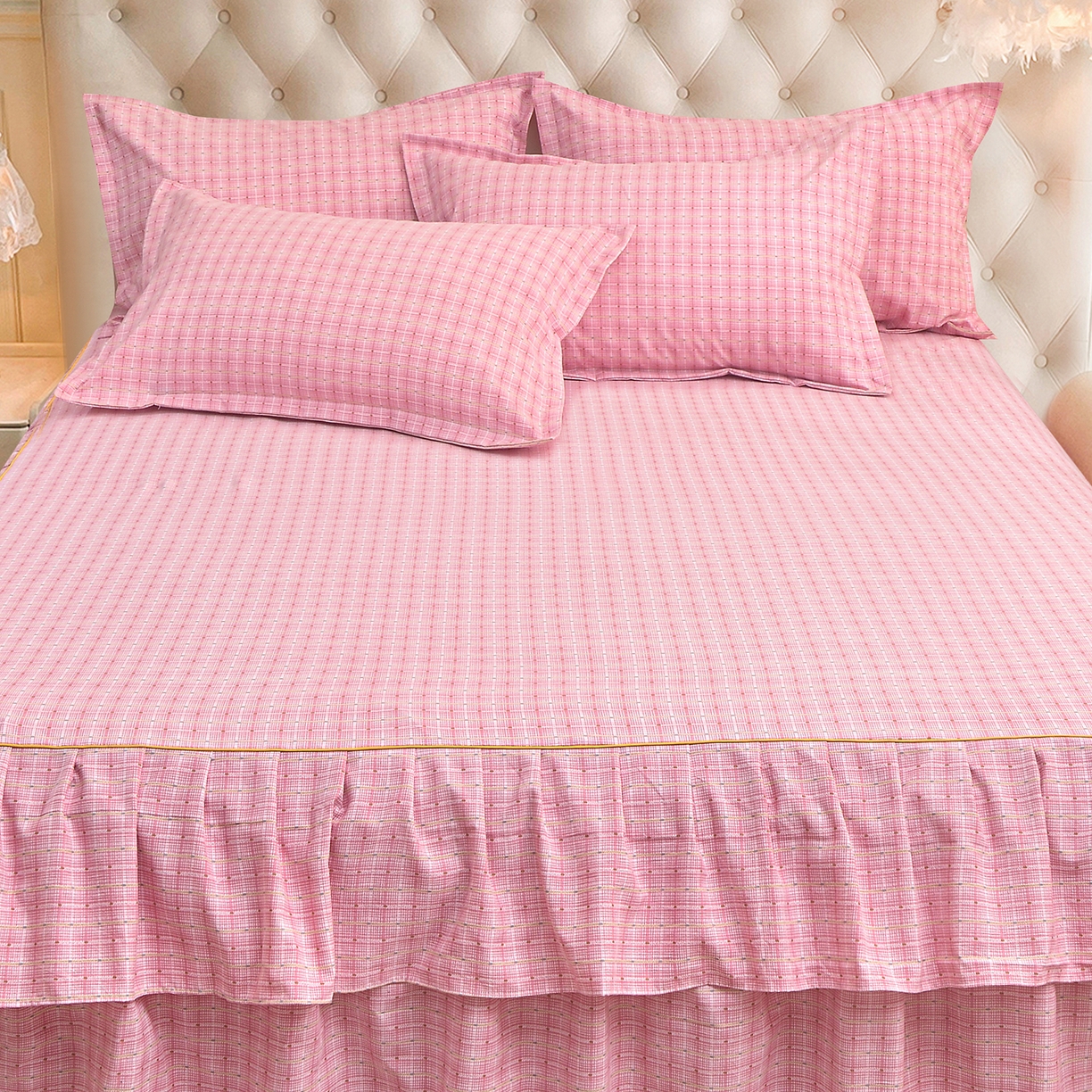 91家纺网 家纺一手货源 找家纺 （总）小雨家纺 2026新款云锦棉韩版印花单床裙系列