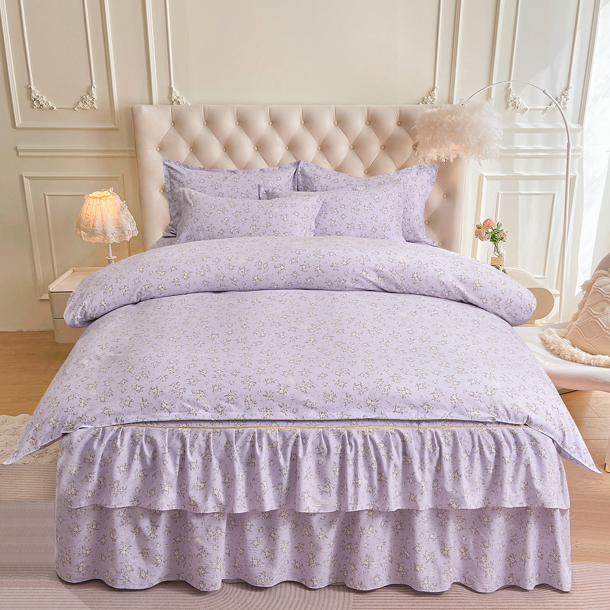 91家纺网 家纺一手货源 找家纺 （总）小雨家纺 2026新款云锦棉韩版印花四件套系列