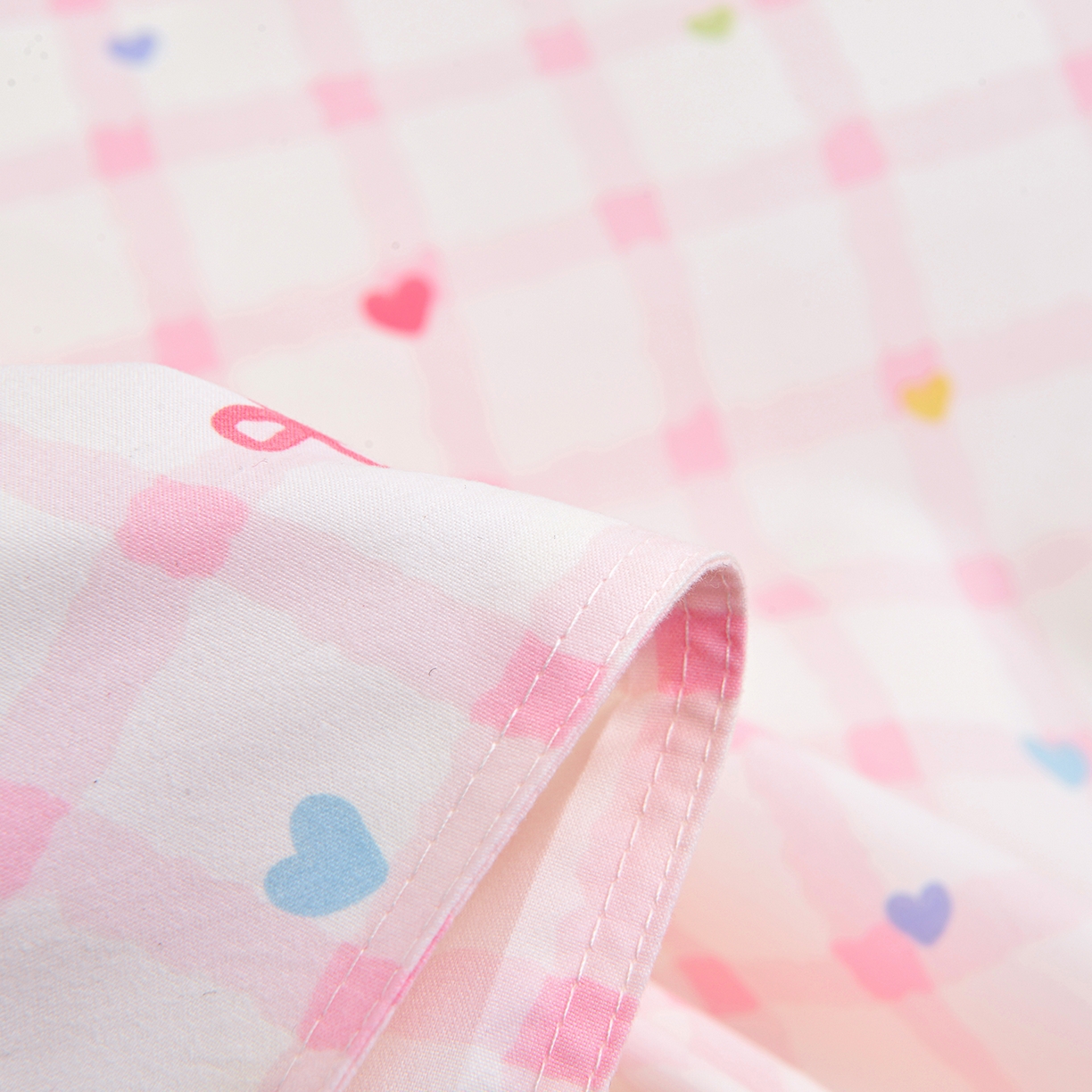 91家纺网 家纺一手货源 找家纺 小雨家纺 2026新款云锦棉韩版印花四件套系列 爱彩（樱花粉）