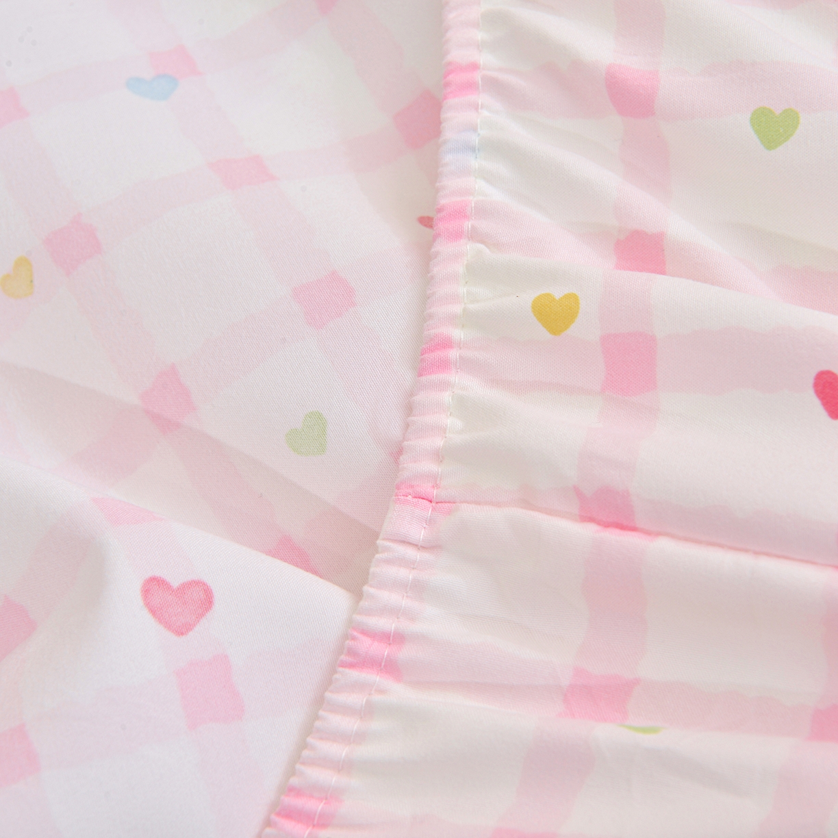 91家纺网 家纺一手货源 找家纺 小雨家纺 2026新款云锦棉韩版印花四件套系列 爱彩（樱花粉）