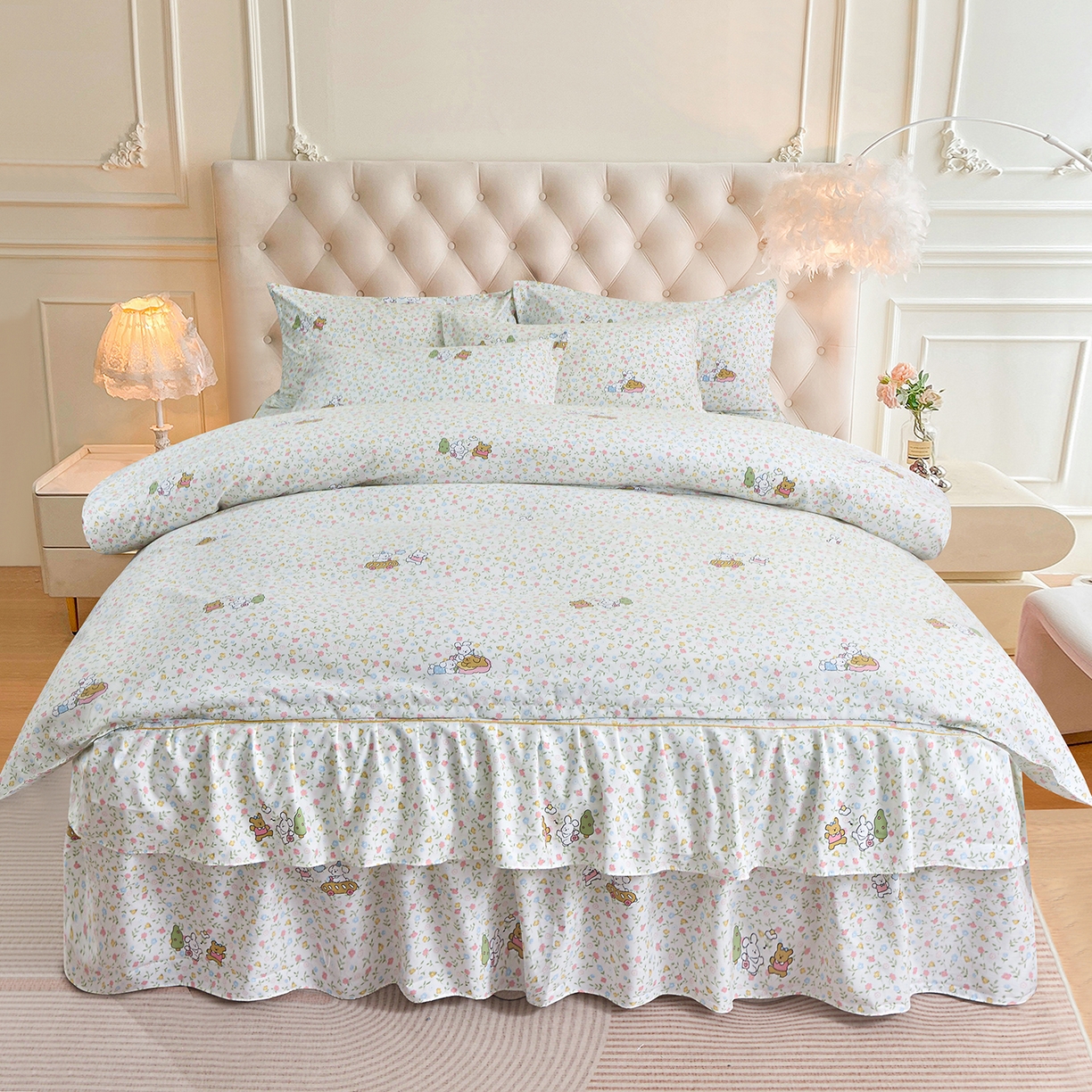 91家纺网 家纺一手货源 找家纺 （总）小雨家纺 2026新款云锦棉韩版印花四件套系列