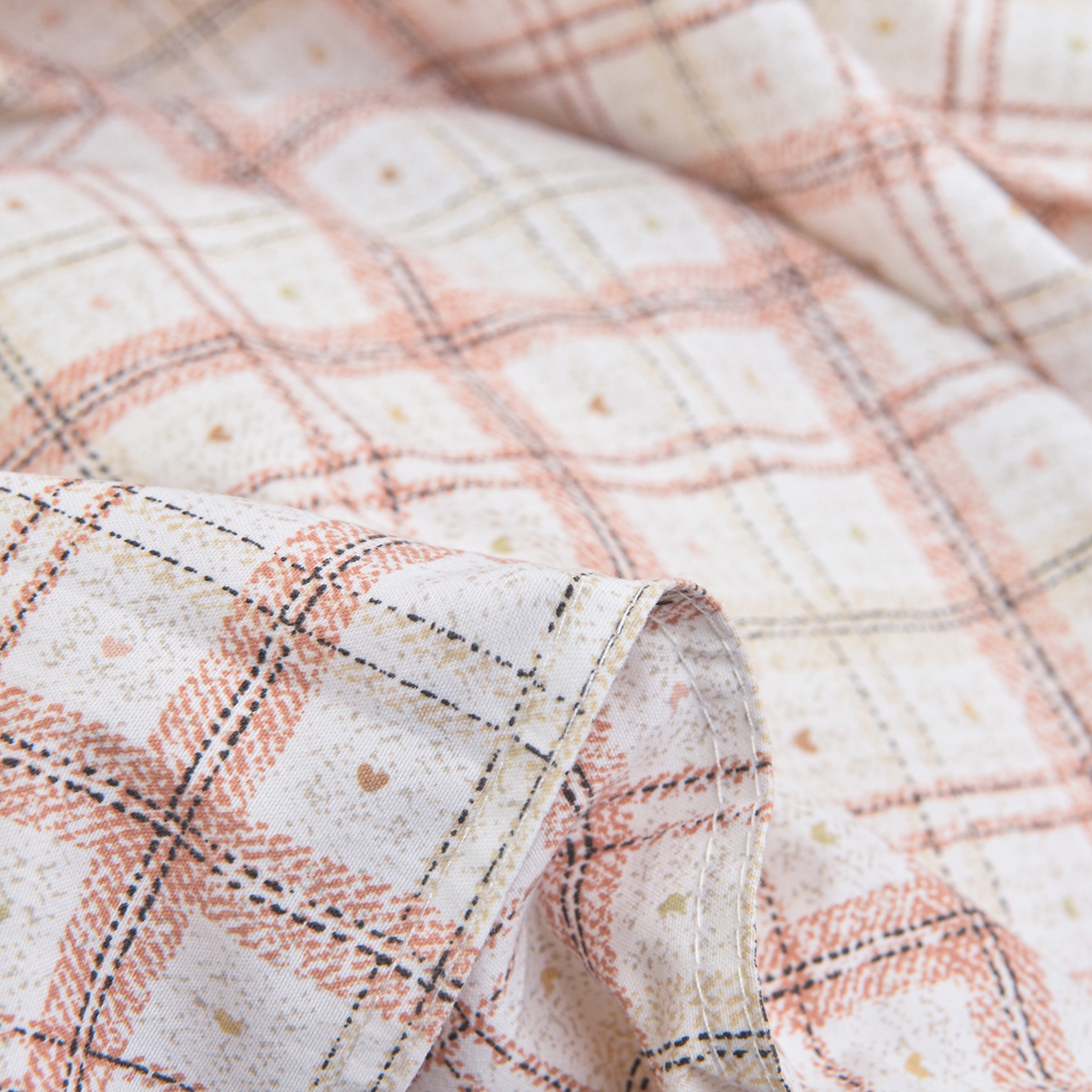 91家纺网 家纺一手货源 找家纺 小雨家纺 2026新款云锦棉韩版印花四件套系列 卡德尔（拿铁棕）