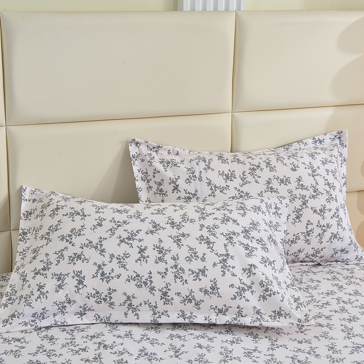 91家纺网 家纺一手货源 找家纺 小雨家纺 2026新款云锦棉韩版印花四件套系列 成瑾9014（星河灰）