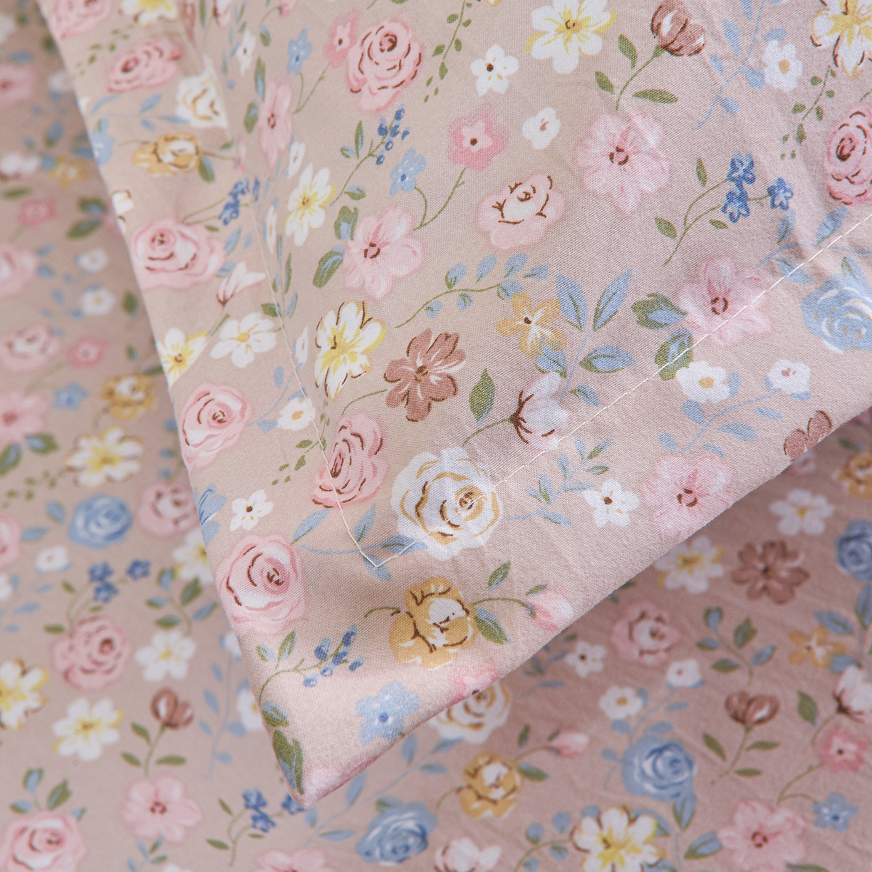 91家纺网 家纺一手货源 找家纺 小雨家纺 2026新款云锦棉韩版印花四件套系列 花艺（贝卡黄