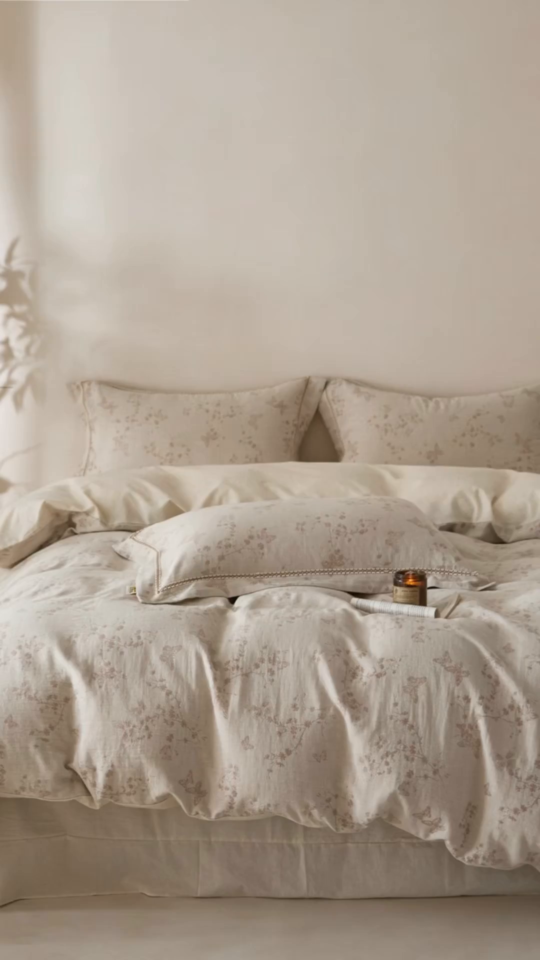 91家纺网 家纺一手货源 找家纺 莱豫家纺 2026新款A类亚麻棉麻色织提花工艺款四件套 浅纱云咖