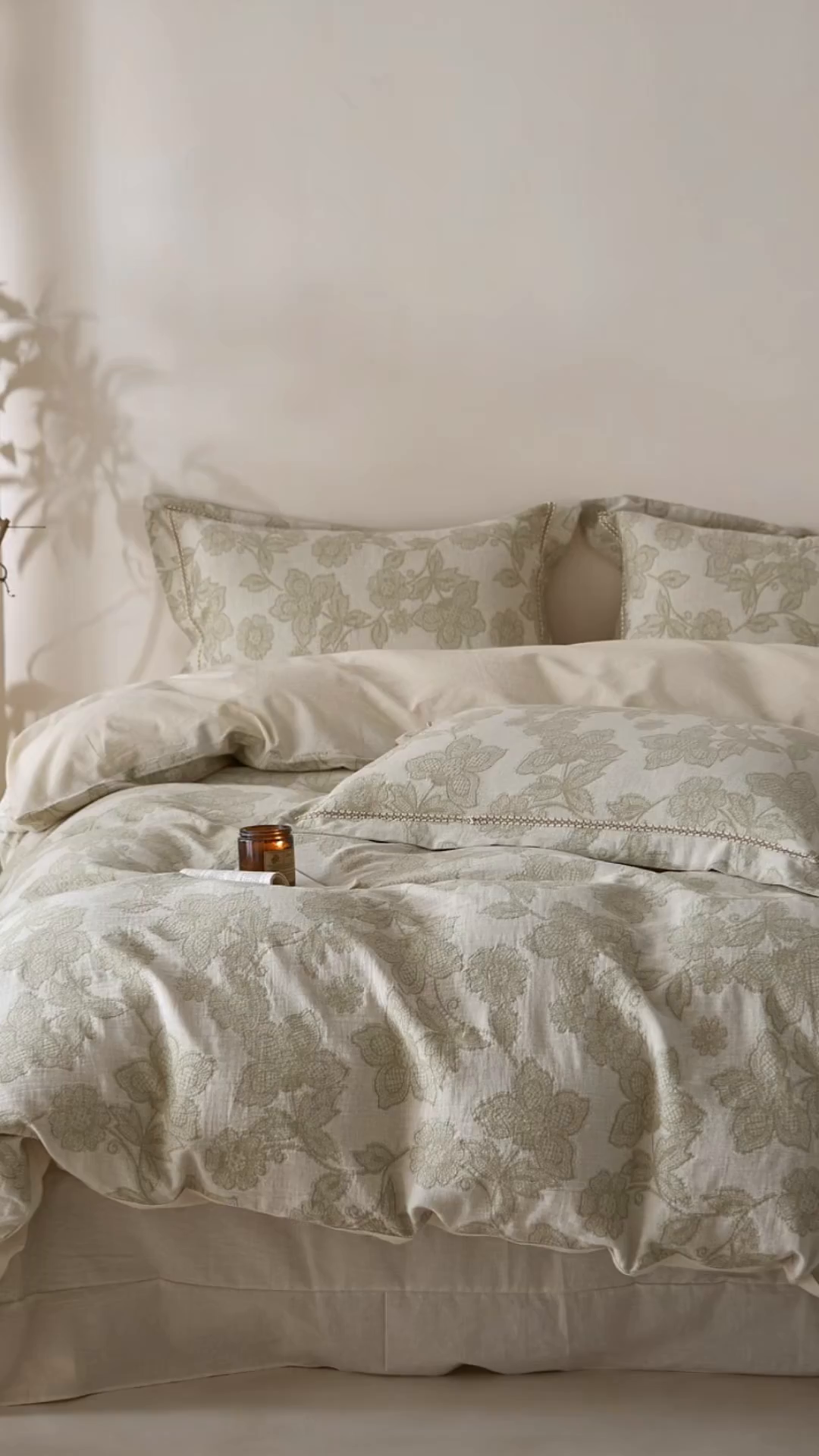 91家纺网 家纺一手货源 找家纺 莱豫家纺 2026新款A类亚麻棉麻色织提花工艺款四件套 织花锦绿