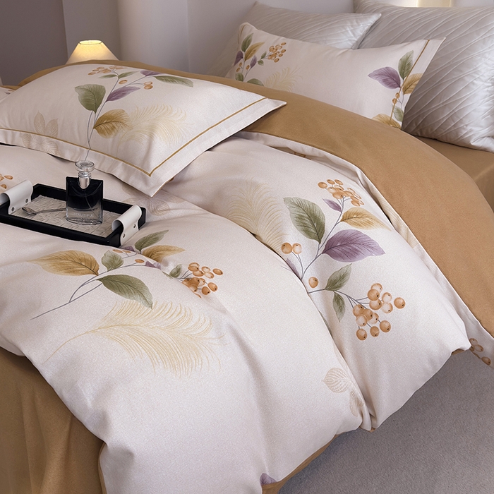 91家纺网 家纺一手货源 找家纺 遇安家纺 2026新款全棉活性印花四件套 清欢