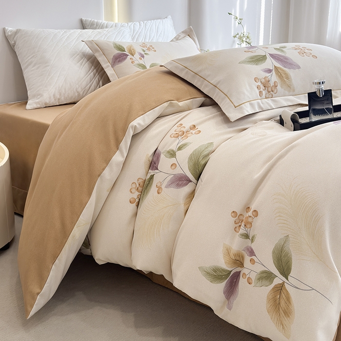 91家纺网 家纺一手货源 找家纺 遇安家纺 2026新款全棉活性印花四件套 清欢