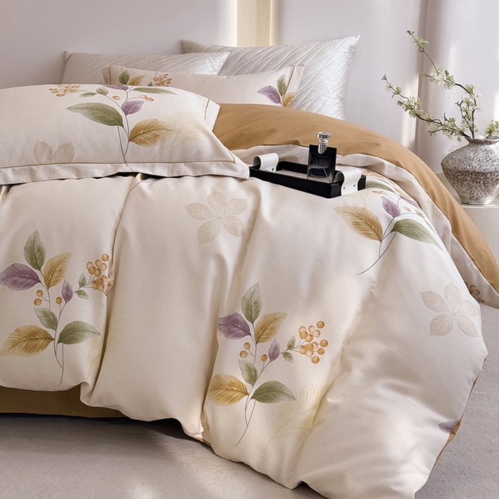 91家纺网 家纺一手货源 找家纺 遇安家纺 2026新款全棉活性印花四件套 清欢