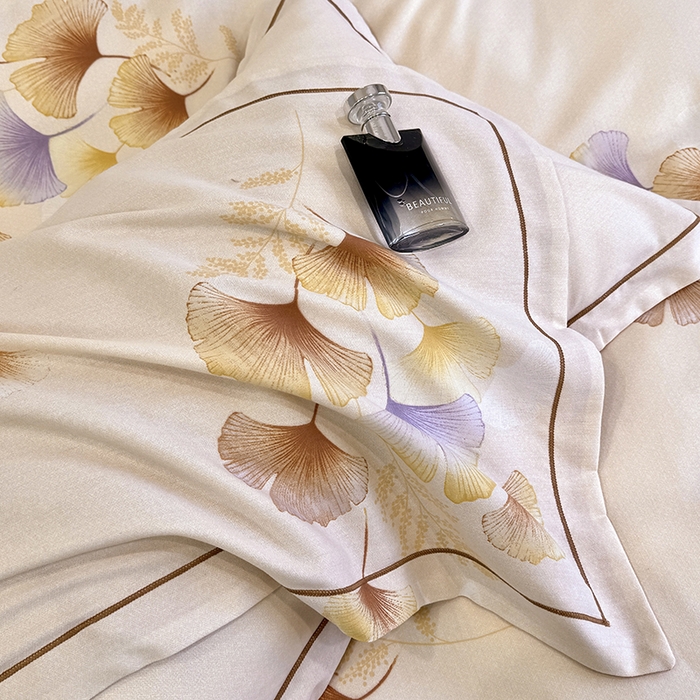 91家纺网 家纺一手货源 找家纺 遇安家纺 2026新款全棉活性印花四件套 三生有杏