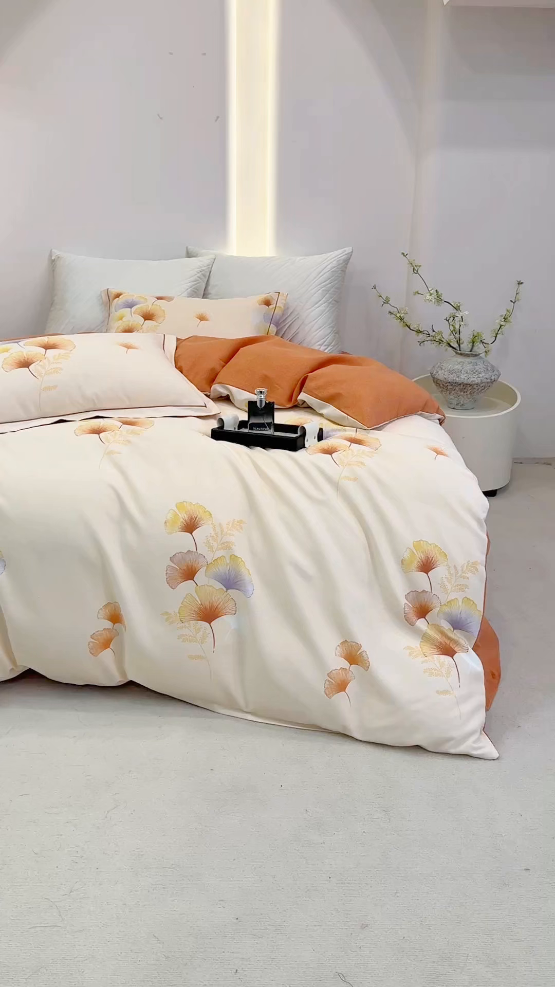 91家纺网 家纺一手货源 找家纺 遇安家纺 2026新款全棉活性印花四件套 三生有杏