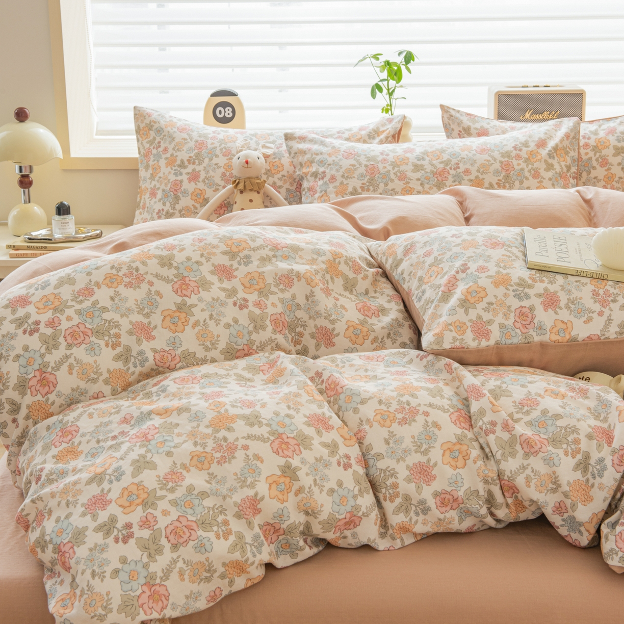 （总）雯雨家纺 2026春夏新款A类全棉有氧双层纱印花简约款四件套