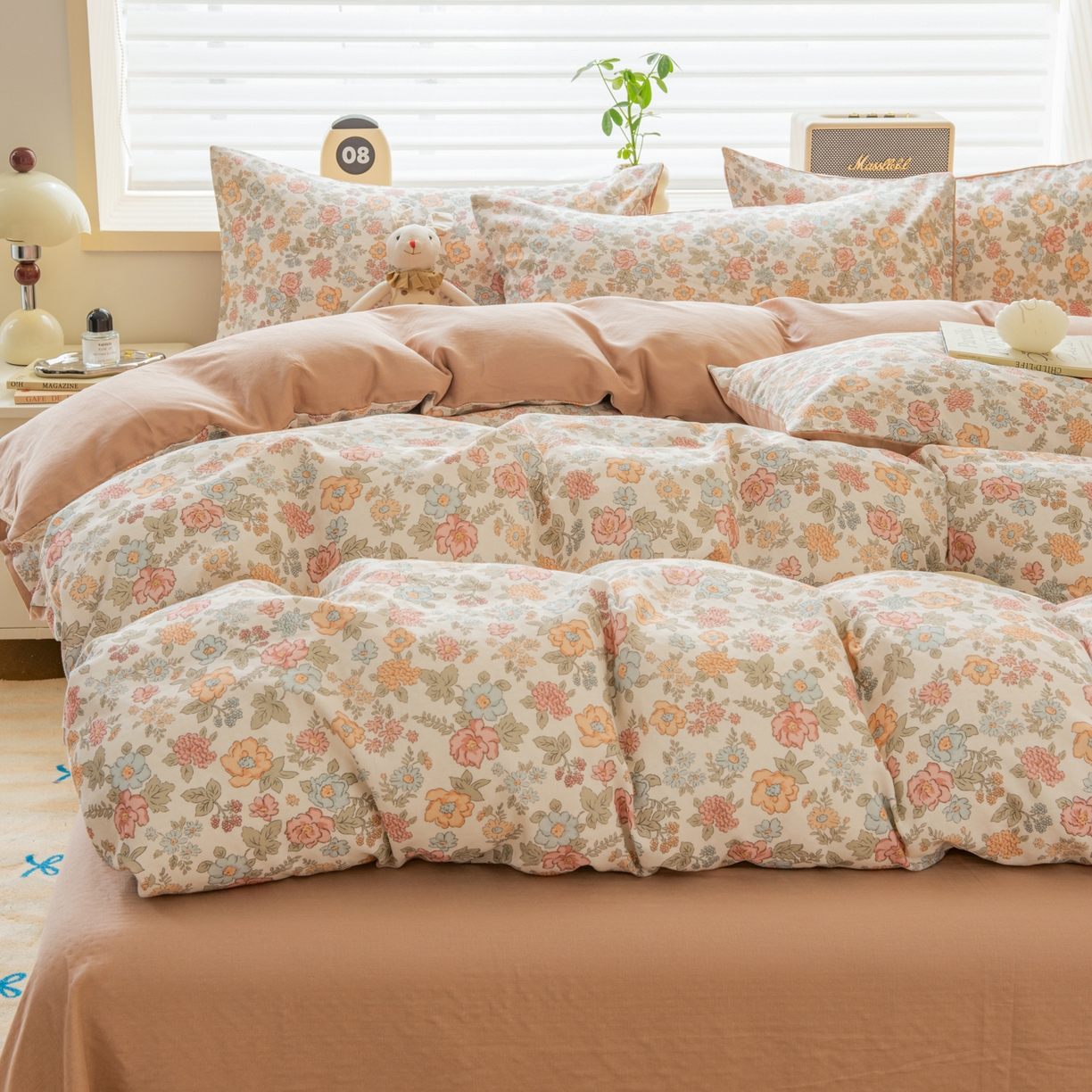 91家纺网 家纺一手货源 找家纺 （总）雯雨家纺 2026春夏新款A类全棉有氧双层纱印花简约款四件套