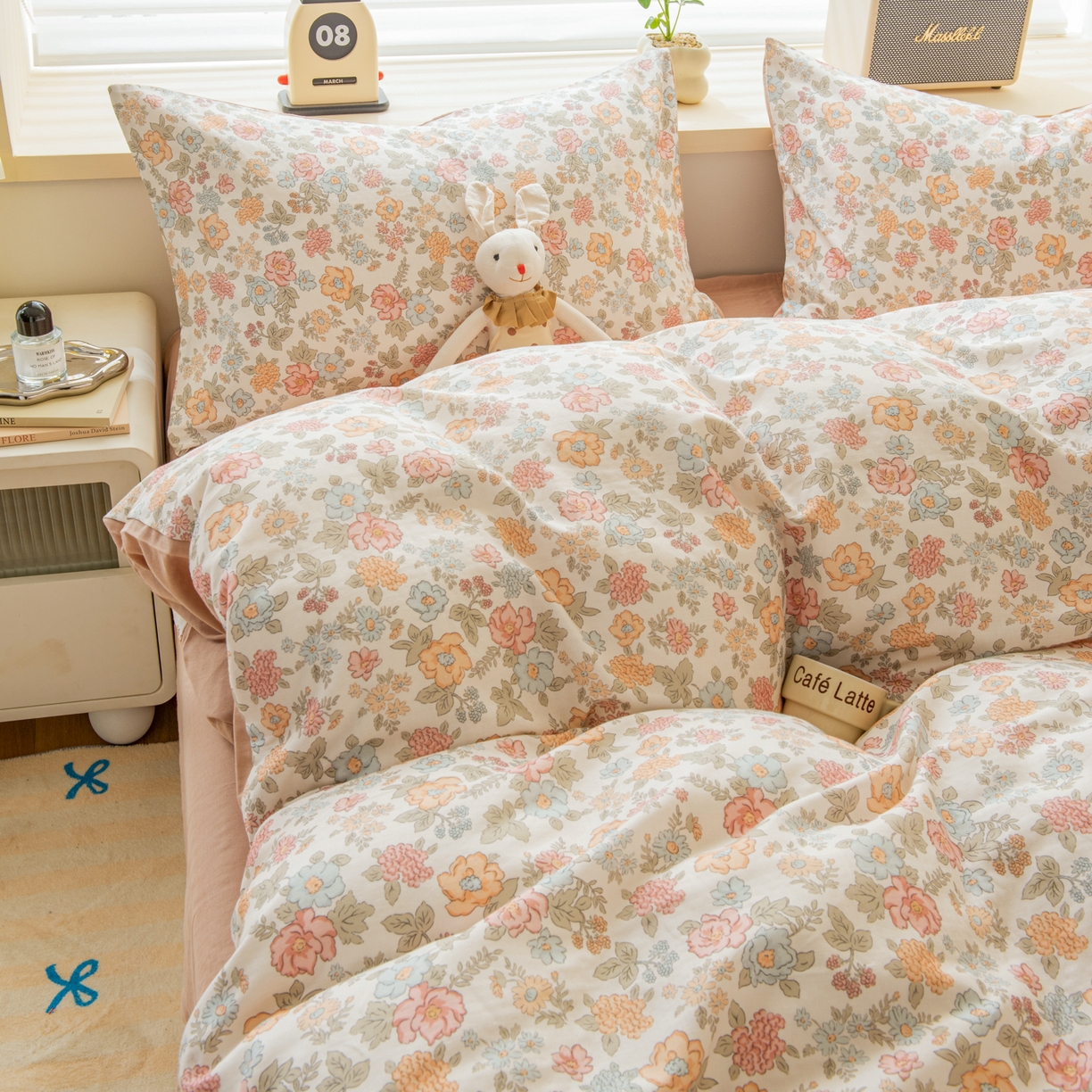 91家纺网 家纺一手货源 找家纺 （总）雯雨家纺 2026春夏新款A类全棉有氧双层纱印花简约款四件套