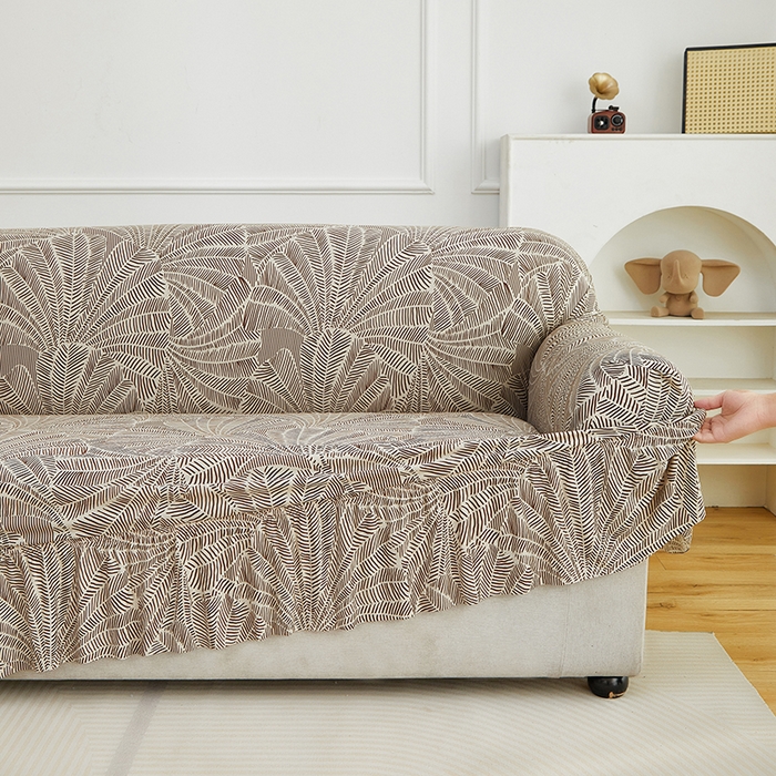 91家纺网 家纺一手货源 找家纺 （总）逐日沙发套 2026新款牛奶丝印花-裙摆沙发套