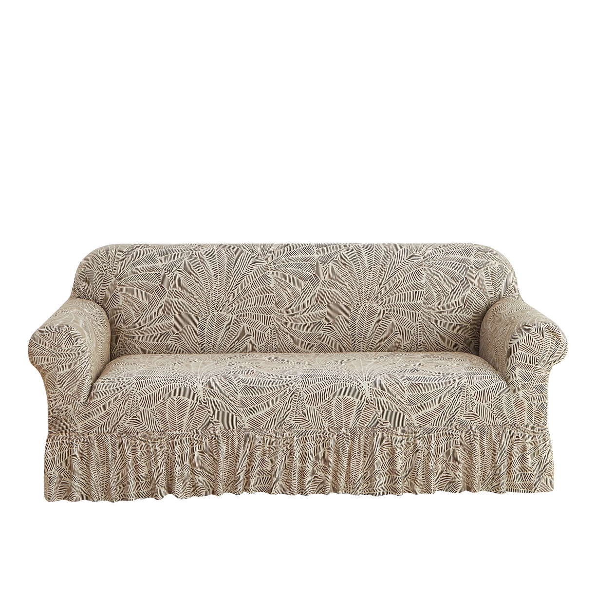 91家纺网 家纺一手货源 找家纺 （总）逐日沙发套 2026新款牛奶丝印花-裙摆沙发套