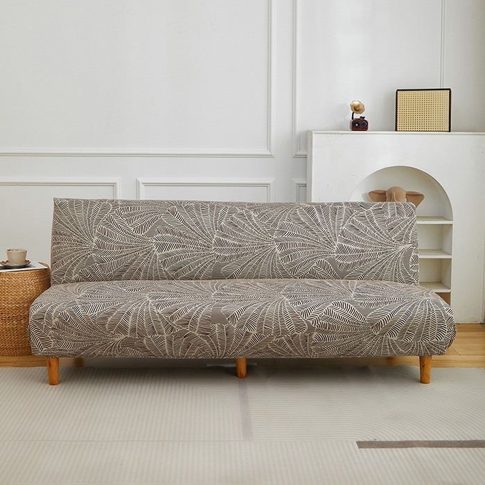 91家纺网 家纺一手货源 找家纺 逐日沙发套 2026新款牛奶丝印花-沙发床套 扇叶咖