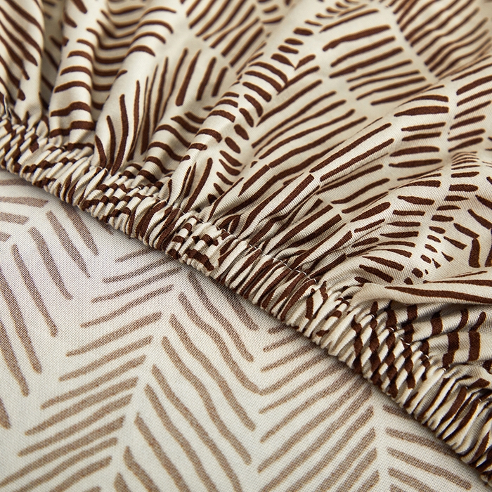 91家纺网 家纺一手货源 找家纺 逐日沙发套 2026新款牛奶丝印花-沙发套 扇叶咖