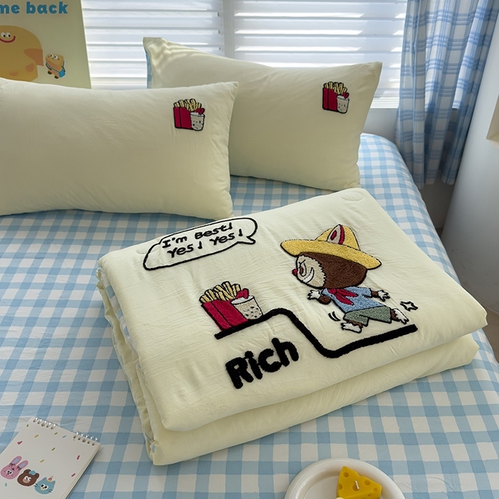 91家纺网 家纺一手货源 找家纺 （总）曼谷家纺 2025新款水洗棉超软毛巾绣夏被直播热款