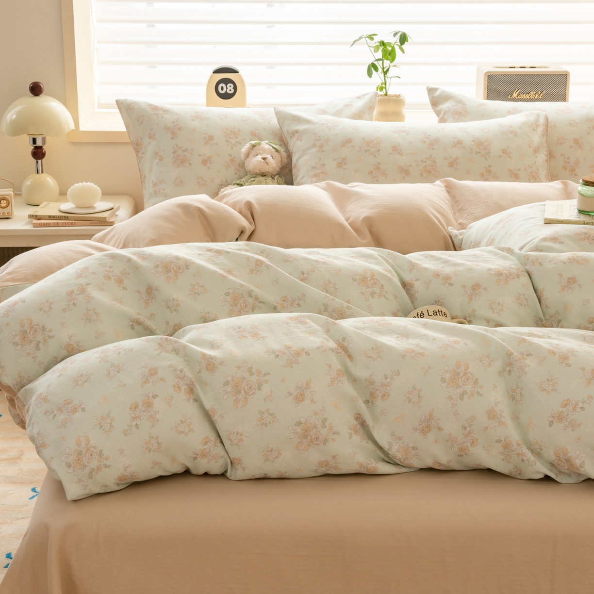 91家纺网 家纺一手货源 找家纺 雯雨家纺 2026春夏新款A类全棉有氧双层纱印花简约款四件套 南法庄园