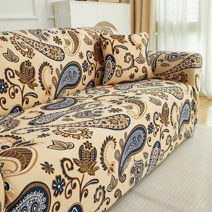 91家纺网 家纺一手货源 找家纺 逐日沙发套 2026新款牛奶丝印花-沙发套 腰果花