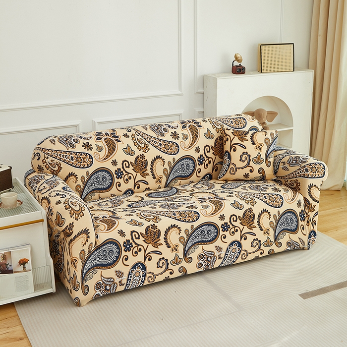 91家纺网 家纺一手货源 找家纺 逐日沙发套 2026新款牛奶丝印花-沙发套 腰果花