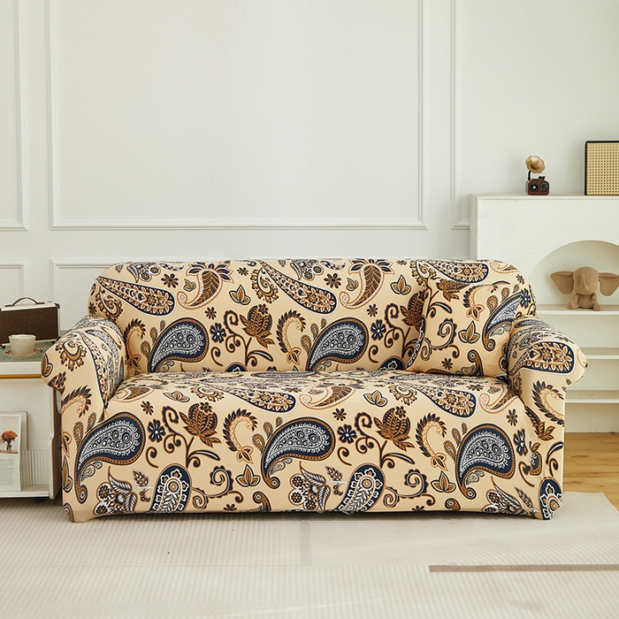 91家纺网 家纺一手货源 找家纺 逐日沙发套 2026新款牛奶丝印花-沙发套 腰果花